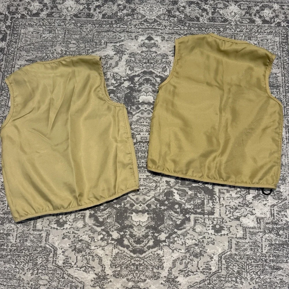 Backyard Safari Outfitters Kids Cargo Fishing Vests Tan Khaki Set of 2 M